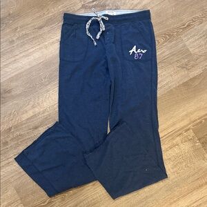 Aero Navy Lounge Pants with Tie Waist, Size Small